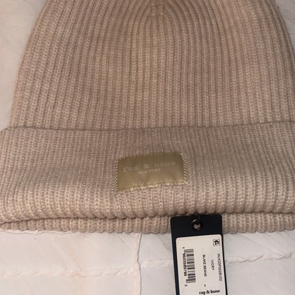 RAG & BONE IVORY BLAKE BEANIE - Picture 1 of 4
